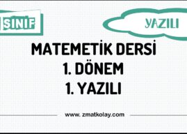 8. Sınıf Matematik 1. Dönem 1. Yazılı Örnek Soruları